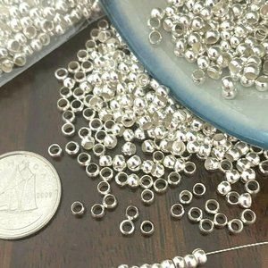 As Low As $2 2mm x 3mm Silver Color Brass Spacer Beads 10g